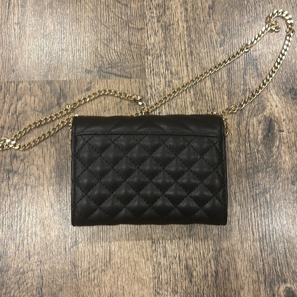 Steve Madden Quilted Black Shoulder Bag with Gold Chain - Picture 6 of 6